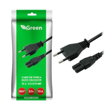 Imagem de Cabo De Força Tv Radio Gravador Para Ps4 Ps5 Ps3 Bipolar 3M - GREEN