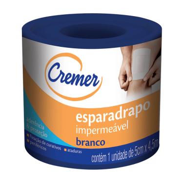 Imagem de Esparadrapo Impermeável Branco Cremer 5cm x 4,5m