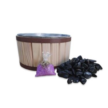 Imagem de Kit para Relaxar Tina com sal de Escalda Pés e Seixo para massagem - D