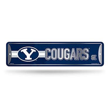 Imagem de Rico Industries Placa de rua de metal NCAA BYU Cougars (10 cm x 38 cm) – Ótima para decoração de casa, quarto, caverna masculina