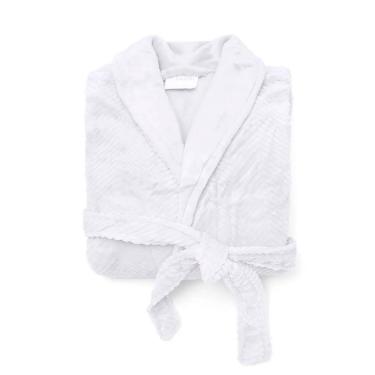 Imagem de Roupão Buettner Feminino Microfibra Jacquard 100% Poliéster Adele Gola Xale Tamanho(p) Branco