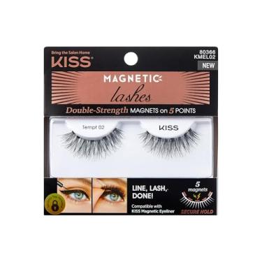Imagem de KISS Cílios magnéticos, Tempt, 1 par de cílios postiços sintéticos com 5 ímãs de força dupla