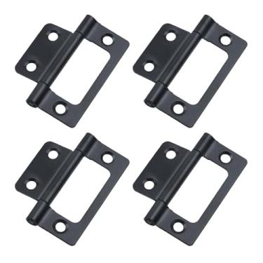 Imagem de LC LICTOP Dobradiça de extremidade pequena de 5 cm, dobradiça de ferro dobrável sem encaixe para caixa de ferramentas de madeira, estojos de joias, aplicações leves, preto, 4 peças