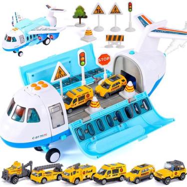 Imagem de Spray Airplane Toy iHaha Large Transport Cargo com 6 veículos