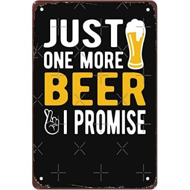Imagem de MAMABAOBEI Placa De Metal Para Parede - 30 Cm X 40 Só Mais Uma Cerveja, Eu Prometo Decoração Vintage Engraçada Bar, Jardim, Caverna Do Homem, Banheiro, Escritório, Cozinha