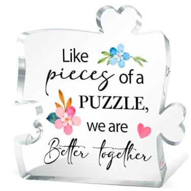 Imagem de aPamr Presente De Amizade Para Mulheres, Presentes Melhores Amigas, Irmãs, Como Peças Quebra-Cabeça, Somos Juntos, Placa Acrílico Decoração Mesa A643