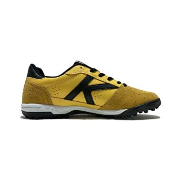 Imagem de Kelme KEF4111005616 Chuteira Futebol Society Elite em Couro TF para Homem, Amarelo Queimado/Preto, 44