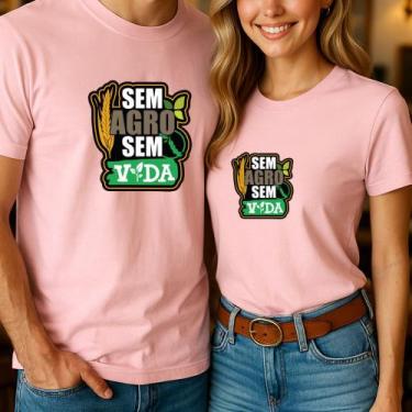Imagem de Camiseta Algodão Unissex Casal Country Estampa Sem Agro Sem Vida Namor
