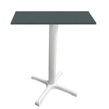 Imagem de Mesa Ômega Ferro Branco 74 cm (Alt) Base em X Tampo MDP Quadrado Grafi