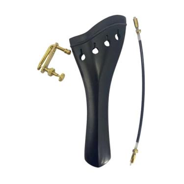 Imagem de Esquirla Cordão de violino 4/4 com tripa de violino, acessórios para instrumentos, kit de afinador fino de corda resistente para presente de iniciante, Preto