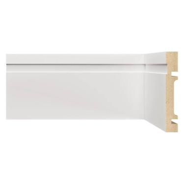 Imagem de Kit Rodapé de MDF 10 Barras Frisadas de 10cm x 1,80m Rende 18 Metros Moldufama Branco