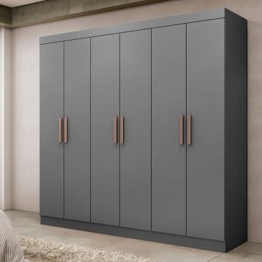 Imagem de Guarda-Roupa Casal Paris 6 Portas 2 Gavetas Onix - Maxel
