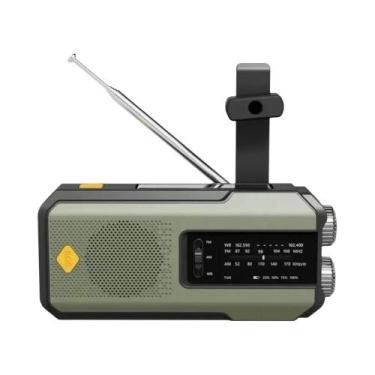 Imagem de Manivela Solar Portátil Rádio De Emergência Am Fm Sos Alarme Meteorolo