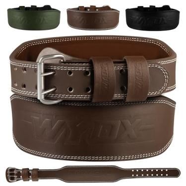 Imagem de Cinto de Levantamento de Peso WYOX – Couro de Vaca, Suporte Lombar 4", 8 Furos Ajustáveis, Ideal para Powerlifting, Agachamento e Treinamento de Força (Marrom, Médio)