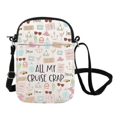 Imagem de Bolsa tiracolo Cruise Vacation All My Cruise Crap, presente de viagem de férias de verão, presente de vida na praia, cruzeiro para a família, Crap Cb, Bolsa carteiro