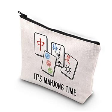 Imagem de BDPWSS Bolsa De Maquiagem Para Amantes Mahjong, Presente Jogo Tabuleiro, Armazenamento, Presentes Mulheres Jogadoras (Mahjong Time)