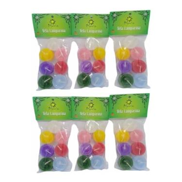 Imagem de Vela Lamparina Especial Sete Cores - 6 Pacotes - 42 Unidades