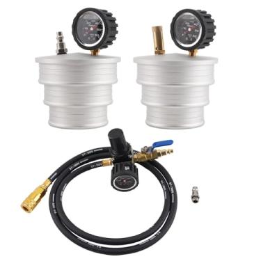 Imagem de maXpeedingrods Testador de vazamento CAC Boost do refrigerador de ar com degraus de 7,6 cm, 8,9 cm, 10 cm, testador de pressão CAC de alumínio 6061 para máquinas de caminhão trator, regulador de 150