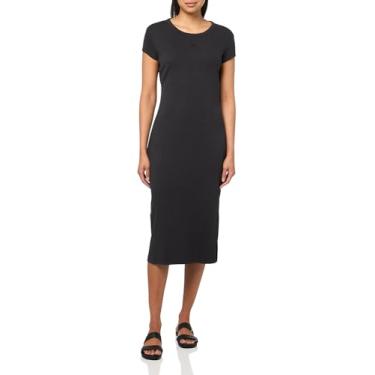 Imagem de BOSS Vestido feminino Elira de algodão canelado, Carbono preto, PP