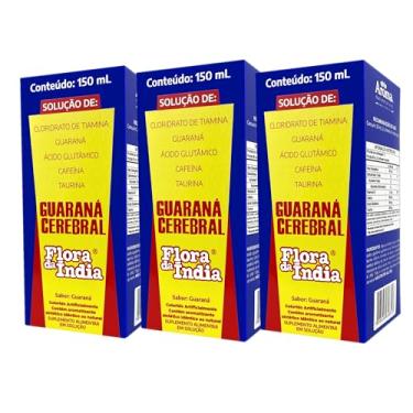Imagem de Kit 3x Guaraná Cerebral Flora da Índia Xarope 150ml Memória Concentração Energia