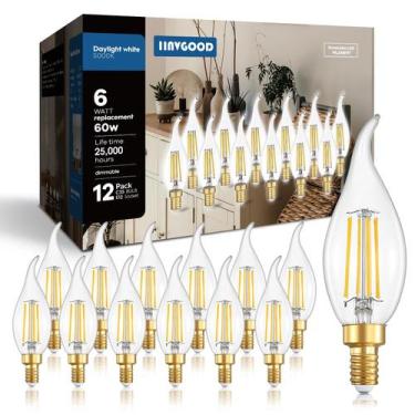 Imagem de Lâmpadas LED IINVGOOD Candelabro regulável 6W (60W) 5000K 700lm
