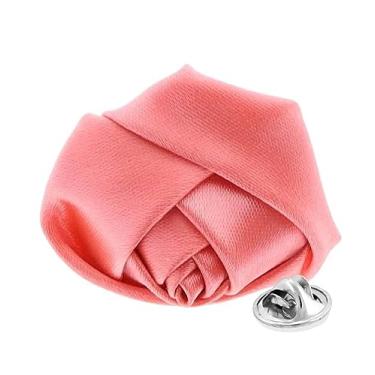 Imagem de Vittorio Vico Broche masculino formal de lapela de flor sólida: alfinetes de acessórios de terno de flor para terno ou smoking, 1.5" (3.80CM), Poliéster, Não aplicável