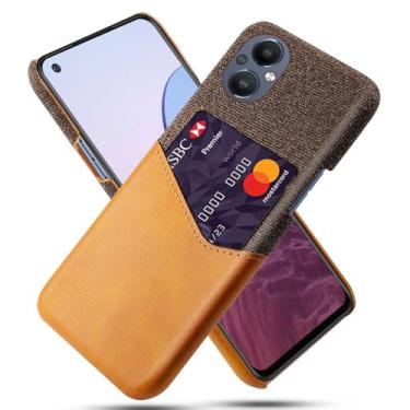 Imagem de Capa para Oneplus Nord N20 5G,Tela e tampa de couro PU,Antideslizante,360°cobertura completa à prova de choque com 1 slot de cartão atrás,Prevenção de queda-Brown