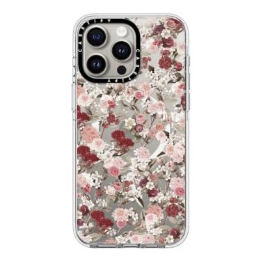Imagem de CASETiFY Capa transparente para iPhone 15 Pro Max [não amarela/2 m. Proteção contra quedas de grau militar/compatível com Magsafe] - Vintage Flower Monday - Transparente