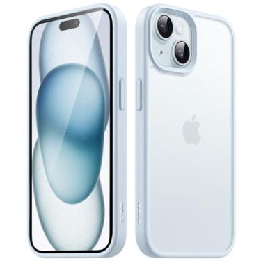 Imagem de JETech Capa Fosca para iPhone 15 Plus 6,7 Polegadas, Proteção Contra Quedas à Prova de Choque, Case Traseira Translúcida Fosca para Telefone, Capinha Anti-Impressão Digital (Azul)
