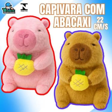 Imagem de Pelúcia Capivara 22cm com Abacaxi Super Fofa Antialérgica Presente Lav