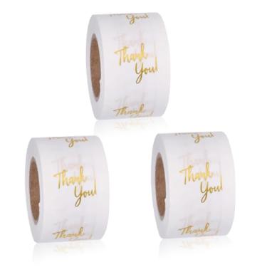 Imagem de CHGCRAFT 3 rolos 500 peças de adesivos de plástico para envelope autoadesivo para embalagem de pequenas empresas, festa de casamento, sobremesa, lancheira, presente, 2,5 cm