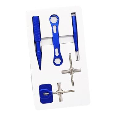 Imagem de Aymzbd Kit de ferramentas para reparo de carretel de pesca, acessórios, equipamento multifuncional, manutenção, chave multiuso, kit removedor de rolamento de, Azul