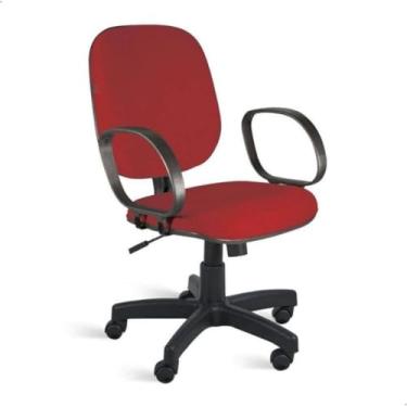 Imagem de Cadeira de Escritório Diretor Relax Regall Vermelho com Preto – Braço Corsa e Rodízio Nylon | Conforto e Estilo Profissional Escritex