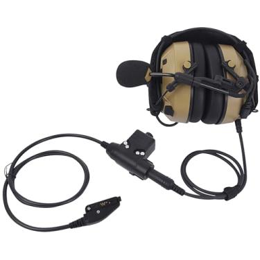 Imagem de Pdflie Fone de ouvido tático de comunicação Airsoft militar com cancelamento de ruído de 26dB com microfone U94 Ptt Boom para Kenwood nx200 nx300 nx5200 nx5300 nx5200-k2 tk3180 tk385 (NATO US Wired)