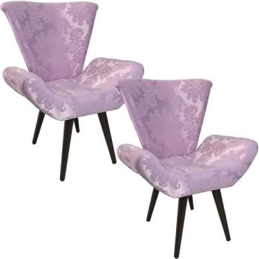 Imagem de Kit Duas Poltronas Decorativa Elegance 149 Lilás - Sua Casa Decor