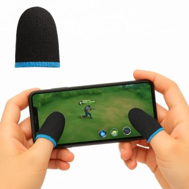 Imagem de Kit Com 12 Luva De Dedo Gamer Profissional Anti-Suor Para Celular Jogos Mobile FPS Free Fire(4 Unidades)