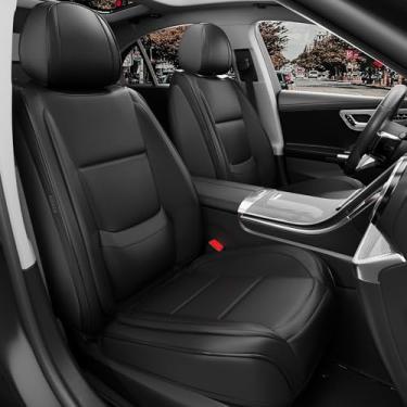 Imagem de Capas de assento de carro assentos dianteiros, capas de assento de couro universais para a maioria dos veículos caminhonete SUV, cobertura total acessórios de capa de assentos automotivos (bancos