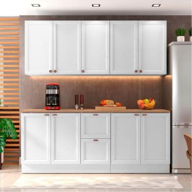 Imagem de Cozinha Completa Unna 9 Portas 2 Gavetas Poliman Móveis Branco
