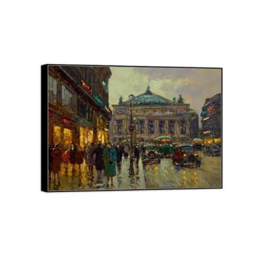 Imagem de Quadro preto - Tela de arte de parede pinturas famosas para sala de estar quarto - Opera Avenue Evening-Modern Home Decor 50x70cm20x27in