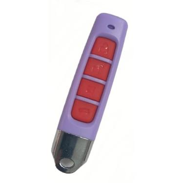 Imagem de Clonagem universal controle remoto substituição portão elétrico, 4 botões clonagem controle remoto sem fio chaveiro 433 MHz para porta de garagem de carro portão claraboia (roxo-preto) (cadeado