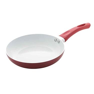Imagem de FRIGIDEIRA DE ALUMÍNIO REVESTIDA EM CERÂMICA E CABO DE SILICONE VERMELHA 43x24cm