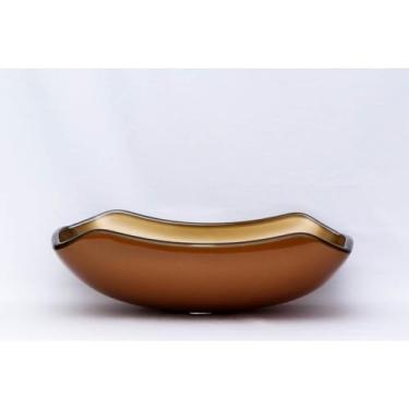 Imagem de CUBA PIA DE VIDRO ABAULADA PARA BANHEIRO E LAVABO 45X30- MODELO DE APOIO 10MM(BRONZE)
