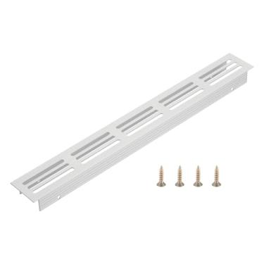 Imagem de PATIKIL Tampa de saída de ar da porta, 25 x 3 cm (dimensões externas), grade de ventilação com venezianas de alumínio, ventilação retangular com parafusos de montagem para armário de sapatos, prata