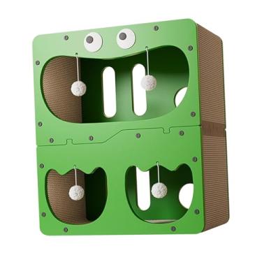 Imagem de Generic Casa de papelão ondulado para gatos, condomínio para gatinhos, castelo, centro de atividades para gatos, cama arranhadora, sala de estar para pequenos