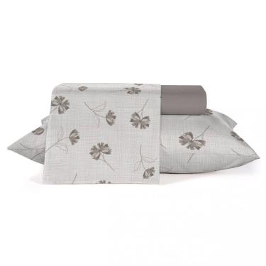 Imagem de Jogo de Cama Solteiro Teka Diamante Marfim 150 Fios 3 Peças (1 Lençois e 2 Fronhas)