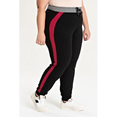 Imagem de Calça Feminina Plus Size Molecotton Detalhe Cós e Faixa Lateral - Sere