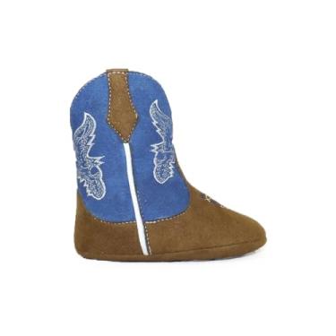 Imagem de Bota Texana Bebê Unissex em Tecido Azul Bordada Confortável Linha Kapell Baby (BR, Bebê, Numérico, 19)