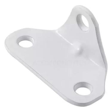 Imagem de 100Un Cantoneira Chapa Metálica para Fixar Móveis 3 Furos (Branco)