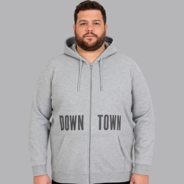 Imagem de Jaqueta Masculina Flanelada Com Capuz Cinza Claro Plus Size- Malwee, G