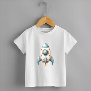 Imagem de Camiseta Infantil Menino Blusa Foguete 100% Algodão Confortável - NoBr